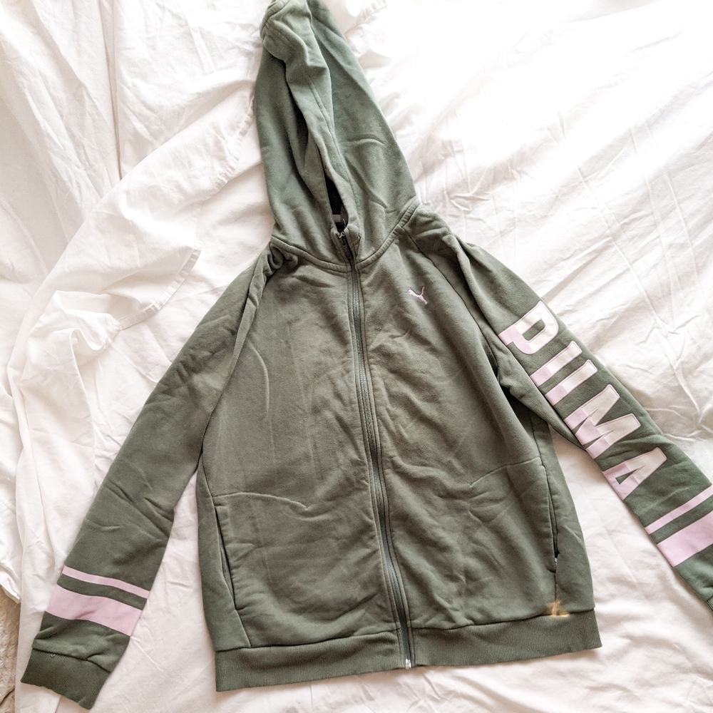 PUMA Camo Green Long Sleeve Hoodie XL